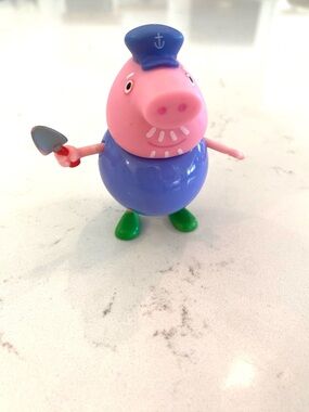 Peppa Pig Grandpa Pig Sailor Captain Figure With Shovel Jazwares Boat Playset